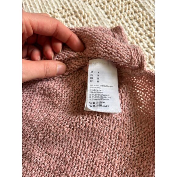 AMERICAN EAGLE OUTFITTERS Rose Pink Nubby Knit Strappy Back Tank Size Medium - Picture 7 of 12